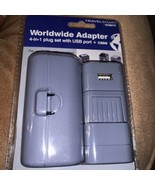 Conair Travel Smart Worldwide Adapter 4-in-1 Plug Set  USB Port &amp; Case - £14.34 GBP