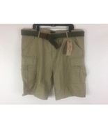 Mens khaki fort cargo shorts and belt by Levi&#39;s Size 42 inseam 11 inches... - $31.46