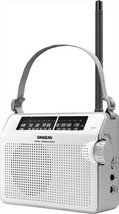Sangean PR-D6WH AM/FM Compact Portable Retro Strap Analog Tuning Radio, White - £40.17 GBP