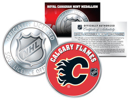 CALGARY FLAMES Royal Canadian Mint Medallion NHL Colorized Coin * LICENS... - £6.76 GBP