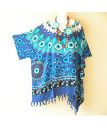 KB299 Pink White Batik Kimono Polka Dot Caftan Kaftan Tunic Blouse Top -... - $24.90