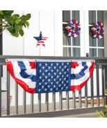 American Flag Bunting Banner 4th of July Patriotic Americana Deck Porch ... - $426.06 MXN