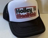 Vintage Holly Manifolds Hat NASCAR Trucker Hat snapback Black Mesh Cap - $14.20