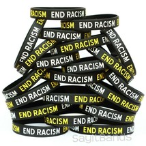 20 End Racism Wristbands - Fight Racism Silicone Bracelets Stand Up - $468.13 MXN