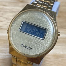 Vintage Timex Digital Quartz Watch Men Gold Tone ~ For Parts Repair - $21.84