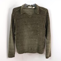 Giorgio Armani Men&#39;s M Green Acrylic Collared Knit Pullover V-Neck Sweater - £29.77 GBP