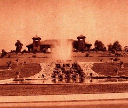 St Louis Missouri MO Sepia Tone Fountain and Pavilion Forest Park UNP Postcard - $3.91