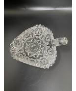 Vintage Crystal Saw Tooth Star Nut Candy Trinket Dish with handle 6&quot; W H... - $14.76