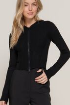 2-way zip closure sweater hoodie cardigan - $44.55