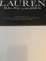 Ralph Lauren Sloane 4pc King 100% Cotton Percale Sheet Set Grey Nip $220 - £95.00 GBP