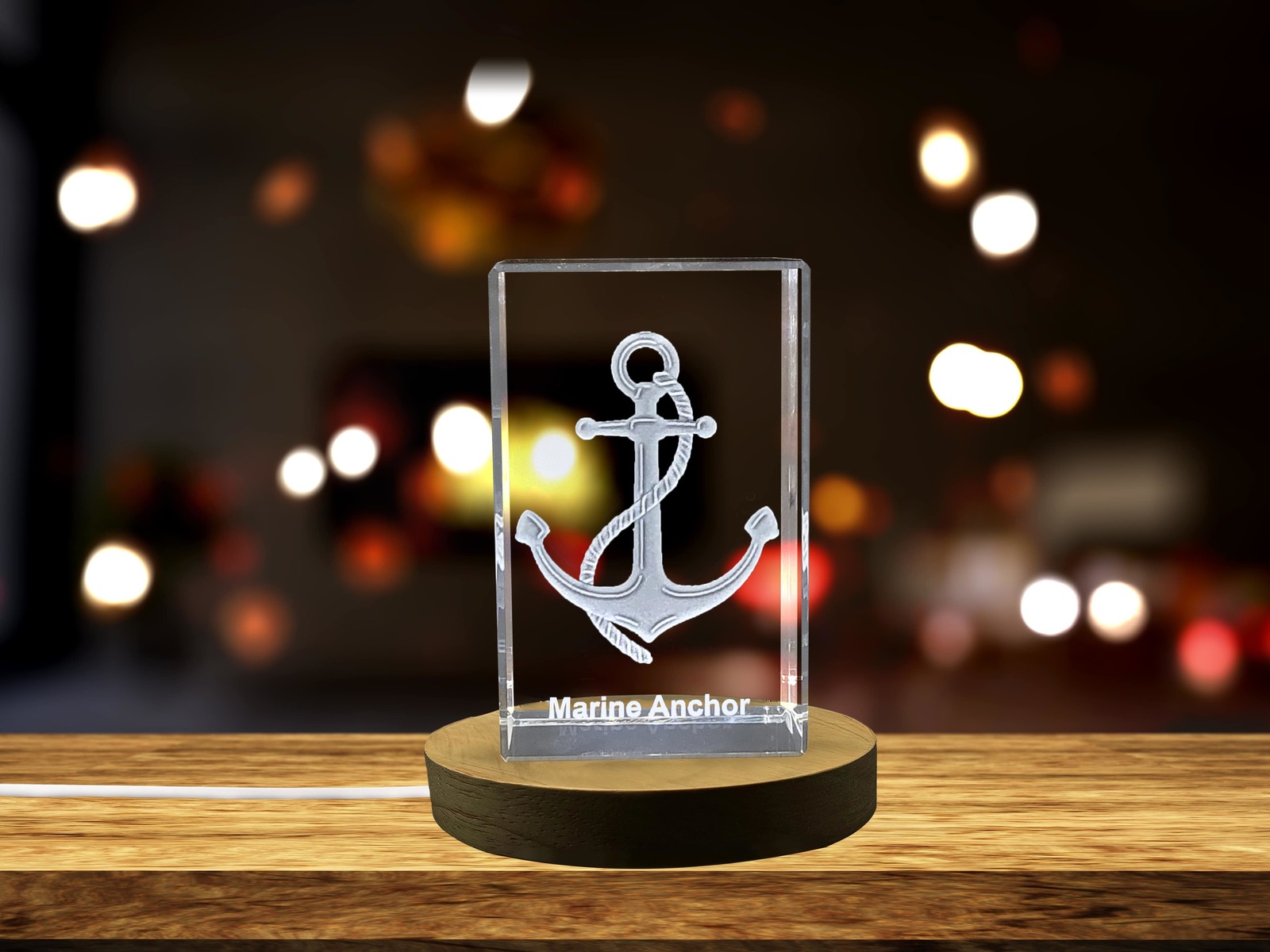 LED Base included | Symbols of Surety | Anchor 3D Engraved Crystal - $25.99+