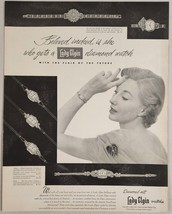 1950 Print Ad Lady Elgin Diamond Set Wrist Watches Beautiful Woman - £15.01 GBP