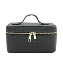 Ladies Saffiano Split Leather Travel Toiletry Case Bag Portable Hanging Makeup O - £88.07 GBP