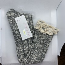 NWT Women’s CAPELLI New York Lace Knee high Gray Grey Cream Socks Fits  One Size - £3.91 GBP