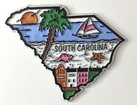 South Carolina State Map USA Rubber Refrigerator Fridge Magnet Sail Boat... - $6.00