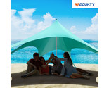 VECUKTY Beach Canopy Tent 12x9 FT Beach Sun Shelter Sun Shade UPF 50+ Tu... - $64.97