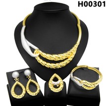 Latest Italian Plated Gold Ladies Necklace Jewelry Set Simple Style Gold Origina - £108.20 GBP