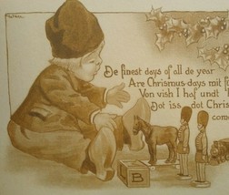 Christmas Postcard Bernhardt Wall Dutch Boy And Toys Unused Bergman 1912 - $17.10