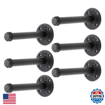 Home Expert 6" Black Industrial Pipe Wall Mounted Floating Clothing Rack... - $75.58