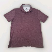 ANDERSON ORD Mens Size L Polo Golf Shirt Stretch Heather Red St. Augustine  - $25.73