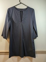 THEORY Women&#39;s Navy Blue 3/4 Sleeve V-Neck Tunic Blouse Size S - $19.80