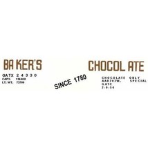 AMERICAN FLYER  24330 BAKER&#39;S CHOCOLATE ADHESIVE STICKERS S Gauge Trains... - $10.99