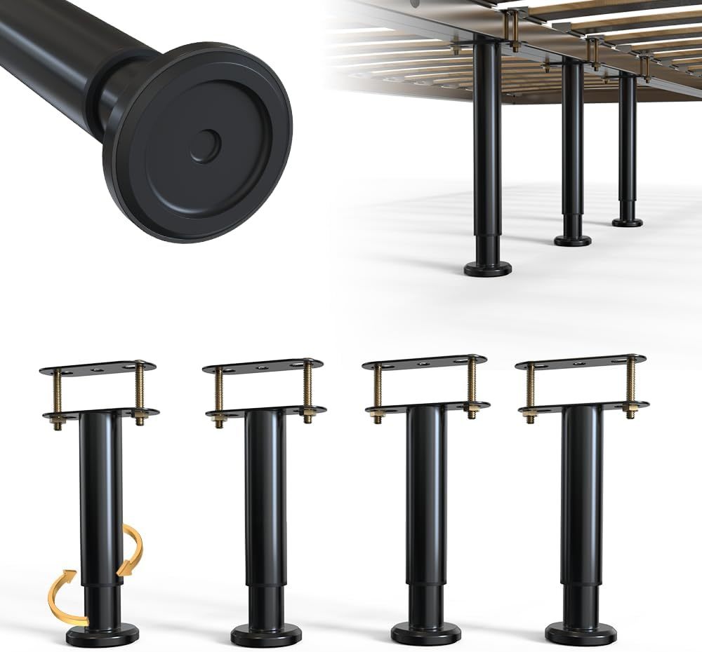4Pcs Adjustable Height Bed Frame Support Leg, Extra Sturdy Steel Bed, 5&quot;... - $40.97