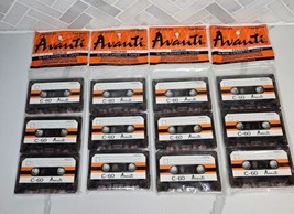 Avanti Lot of 12 Blank C-60 Low Noise Audio Cassette Tapes 4 - 3 Packs - £31.10 GBP