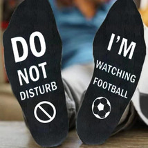Socks Do Not Disturb Football Watching Funny Crew Novelty Gift Mens Prin... - $6.25+