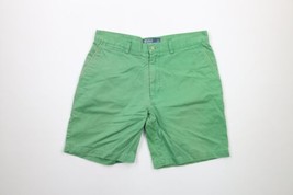 Vintage Ralph Lauren Mens Size 35 Faded Spell Out Flat Front Chino Shorts Green - £31.07 GBP