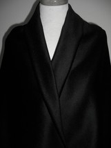 5 Yds X 58&quot; Wide Lustrous Luxe Black Coat Wgt 50% Cashmere 50% Wool Fabric - £223.01 GBP