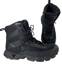 Under Armour Valsetz Tactical Boots Mens 13 Black Leather Work Utility Shoes - £53.57 GBP