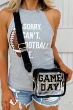 Black GAME DAY Rugby Football Clear Shoulder Bag - $15.44