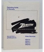 Vtg Zenith Vhs Video Recorder Operating Guide Manual Booklet VR2410 11 1... - £15.20 GBP