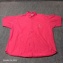 CHAPS BY RALPH LAUREN SHIRT MEN XL RED SHORT SLEEVE EMBROIDERED LOGO - $13.93