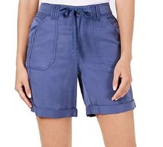 Style &amp; Co Womens 18 New Uniform Blue Pockets Crochet Trim Shorts NWT AY10 - $11.75