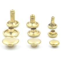 Fujiyuan 100 sets 6mm Brass Leather Double Round Flat Domed Rivets Caps ... - £5.13 GBP