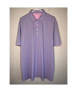 Johnnie-O Pink Blue White Stripe Golf Outdoors Stretch Active Polo Shirt... - $30.00