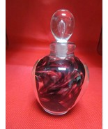 Signed Richard Harkness Studio Art Glass perfume bottle purple and black... - £42.72 GBP