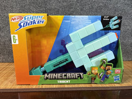 NERF Super Soaker Minecraft Trident Rare Game Item Water Gun Sprayer NIP - $7.66