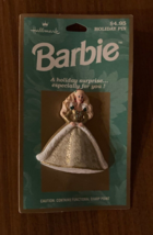 Hallmark Christmas Holiday Barbie Doll Pin New On Card - £11.78 GBP