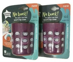 (2 Pack) Tommee Tippee No knock! Won&#39;t Tip Over Open 6 oz Cup 12m+ Purple - £7.56 GBP