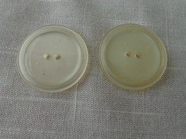 Shell White/Ivory Iridescent 2 hole Buttons Vintage (#3722) - $8.99