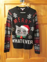 NO BOUNDARIES Merry Whatever Xmas Long Sleeve Pullover Sweater Christmas... - £15.62 GBP
