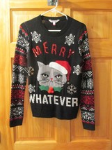 NO BOUNDARIES Merry Whatever Xmas Long Sleeve Pullover Sweater Christmas... - £15.68 GBP