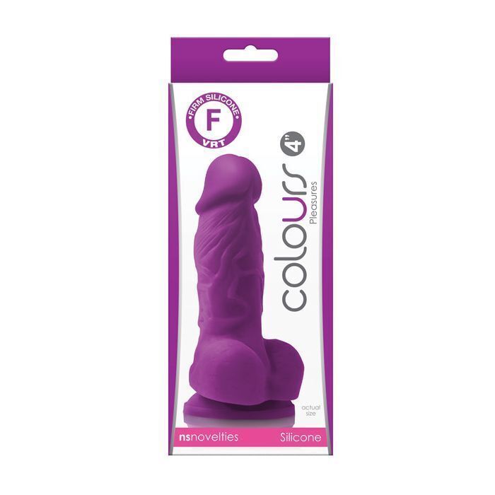 Colours Pleasures 4&quot; Dong w/Balls &amp; Suction Cup - $21.90