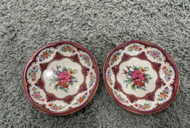 Vintage 1971 Decorated Daher Ware Tin Bowl/plate set of 2 made in England VTG - £12.74 GBP