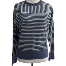 Abercrombie &amp; Fitch Womens Pullover Sweater Blue Striped Long Sleeve Cre... - $16.82