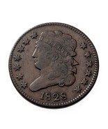 1828 13 Stars Half Cent in Very Fine VF Condition, Brown Color, Nice Det... - $123.75