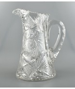 *Vintage American Brilliant Cut Crystal Heavy Glass Pitcher 10&quot; - €116,02 EUR